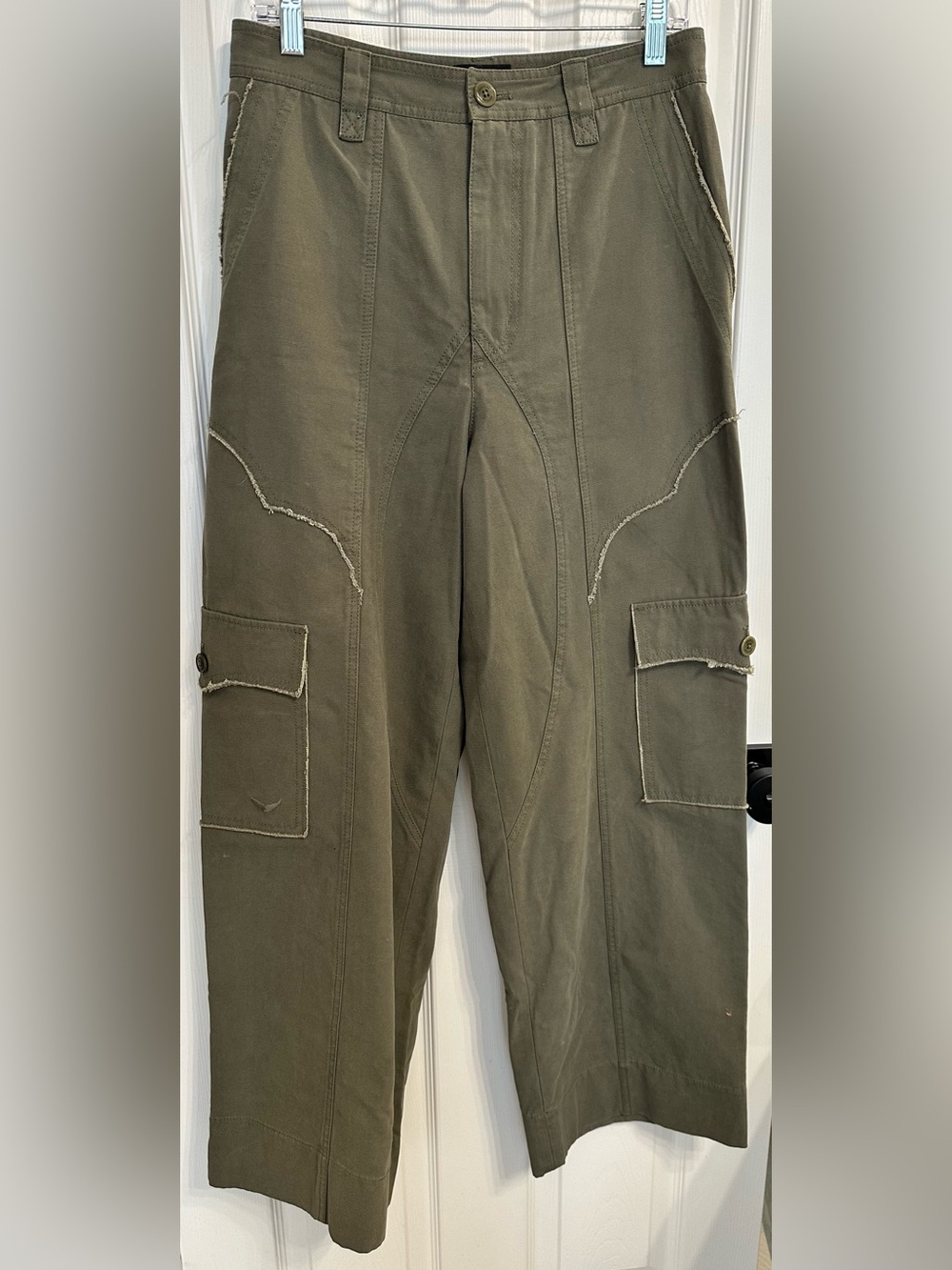 Zadig & Voltaire Women’s SMS Pinto Canvas Cargo Trousers in Leaves - US Size 6